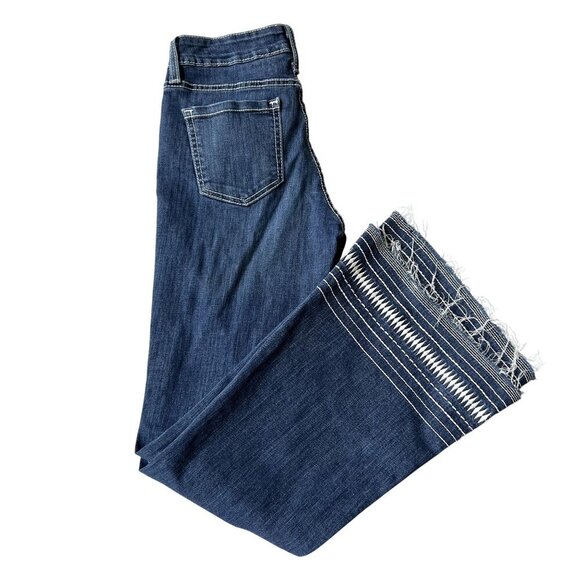 Cruel Girl Hannah Women 26L Denim Super Flare Dark Stonewash Embroidered Cowgirl - Picture 5 of 16